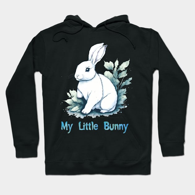 Cute white bunny Hoodie by Shy Elf Designer